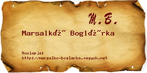 Marsalkó Boglárka névjegykártya